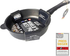 AMT Gastroguss The World´S [.] Casserole Frying pan for Induction, Diameter 24 cm, Height 7 cm, die-cast Aluminium, Lotan® Non-Stick Coating for Fat-Free-Frying, AMZN-I-724-US