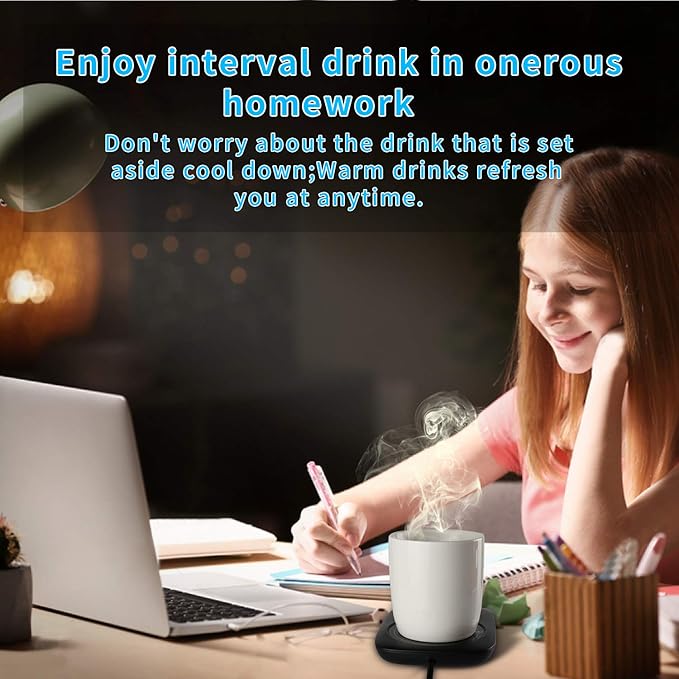 Misby Mug Warmer for Desk Use, Auto Shut Off, Gravity-Induction Warmer for Coffee Lovers - Christmas/Birthday Gift (Deep Black)