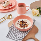 Stone Lain Delilah 6-inch Bowl 6-Piece Dish Set, Porcelain, Peach