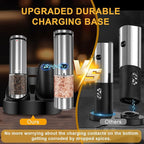 EIHO Electric Salt and Pepper Grinder Set USB Rechargeable, Upgraded External Adjustable Coarseness, Stainless Steel Automatic Salt and Pepper Shakers Mills with LED Light, House Warming Cooking Gifts