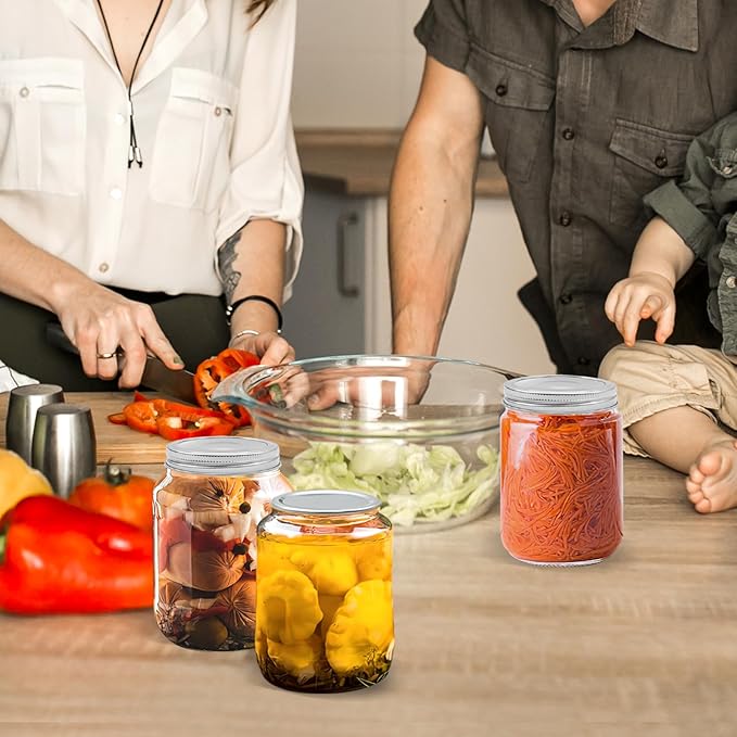 200Pcs 86 MM/3.4 Inch Wide Mouth Canning Lids, Leak Proof Split-Type Metal Canning Jar Lids for Ball Kerr Jar, Food Grade Material,100% Fit & Airtight for Wide Mouth Mason Jar Lids