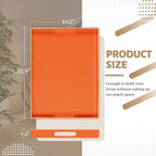 MAONAME Orange Serving Tray with Handles, Modern Decorative Trays for Coffee Table, Plastic Rectangular Trays for Ottoman, Bathroom, Halloween Decor, 15.8” x 10.2” x1.4
