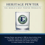 Heritage Pewter Eastern Tennessee State Double Old Fashion | Double Rocks Glass 14 OZ for Liquor | Expertly Crafted Pewter Glass