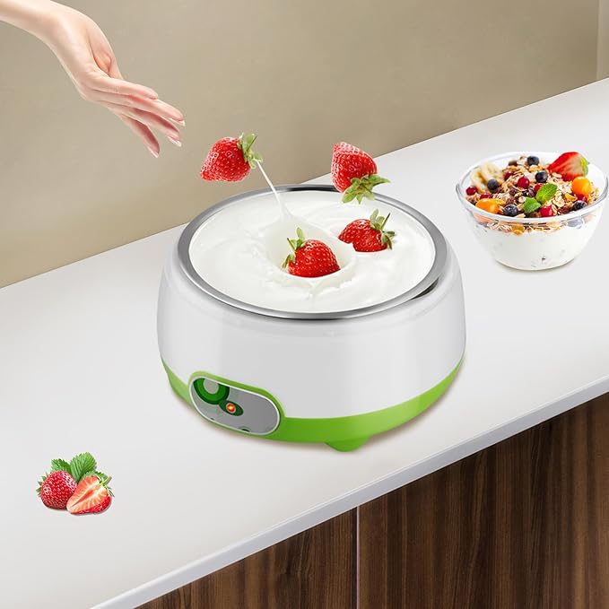 Home Yogurt Maker, 1L Fully Automatic Constant Temperature Yogurt Maker with Detachable Lining, Suitable for Families, Restaurants, and Gatherings (US Plug 110V)