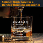 kunlisa Granddaddy Grandpa Whiskey Glasses, Best Granddaddy Gifts for Father's Day Birthday from Grandkids, 10 oz Drinking Rocks Glasses for Men Whisky Cocktail Scotch Bourbon Liquor