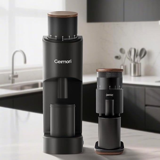Coffee Grinder,Wirsh Portable Cordless Rechargeable Coffee Grinder Geimori T38 with Conical Burrs,3600mAh Batteries,Grind Settings for Espresso,Pour Over,French Press,Camping,Travel&Home Use