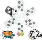 Dual-Use Silicone Pan Protectors for Stacking & Trivets for Hot Dishes | Silicone Trivet Mat | Perfect for Pot and Pan Protectors For Stacking | Cookware Protectors For Stacking (S-WHT/GREY)