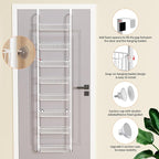 TIMEBAL 8 Tier Over the Door Pantry Organizer, and Storage Rack with 8 Full Baskets, Metal Hanging & Wall Mounted Kitchen Storage Spice Rack, Bathroom Over Door Organizer-White