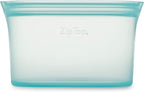 Zip Top Reusable Food Storage Bags | Small Dish [Teal] | Silicone Meal Prep Container | Microwave, Dishwasher and Freezer Safe | Made in the USA