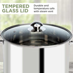 Ecolution Stainless Steel Stock Pot, Encapsulated Induction Ready Cooking Pot with Glass Lid, Oven Safe, Dishwasher Safe Soup Pot, 8-Quart