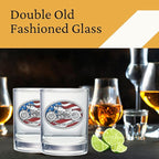 Heritage Pewter Motorcycle Double Old Fashion | Double Rocks Glass 14 OZ for Liquor | Expertly Crafted Pewter Glass