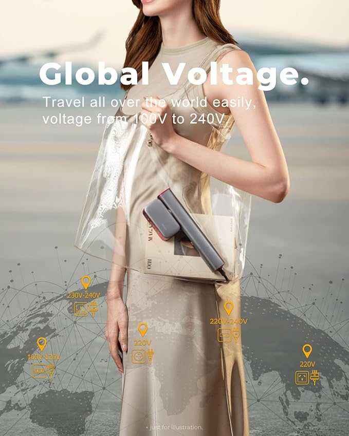 G2 Pro Smart Handheld Steamer for Clothes – Global Voltage Adaptation, Palm-Sized & Lightweight (0.8lb), Dual Steam Modes, Easy Wrinkle Remover, Auto Shut-Off, for Travel & Home (100-240v)