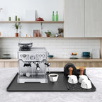 Silicone Coffee Mat with 6 Coasters,24"x16" Counter Bar Mat Fits Under Coffee Maker/Pot & Espresso Machine, Bar Aceessories,Detachable Drying Pad for Tamper,Sugar Packets,Cups & Countertop Protection