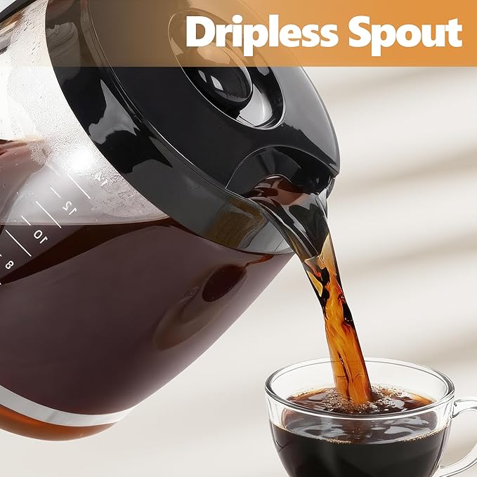 14 Cup Coffee Pot Replacement Compatible with Cuisinart Coffee Makers DCC-3200, DCC-2200, DCC-2200RC, DCC-2600, DCC-2800, DCC-3200FR, CBC-7200PC, DCC-1800FR, 14 cups carafe replacement