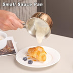 Mini Sauce Pan with Lid, Tri-Ply Stainless Steel Pot with Stay-Cool Handle & All Cooktop Compatibility (Gas, Ceramic, Electric) - Copper