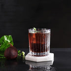 Premium VertiLine 13.5oz Highball Glasses, 6pc Tall Glass Sets. Lead-Free Crystal Drinking Glasses. Water Glasses, Mojito Glass Cups, and Mixed Drink Cocktail Glass Set. (Short glasses)