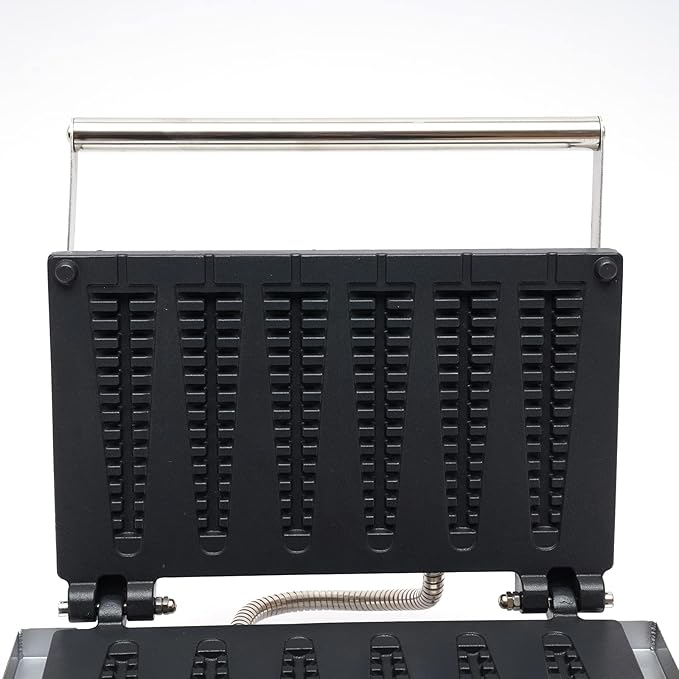 1550W Commercial Waffle Stick Maker, 6 Waffles on a Stick Non-Stick Stainless Steel Belgian Waffle Iron w/Time & Temper Adjustable| Whisk|Food Clip, Large Waffle Machine for Restaurant Party
