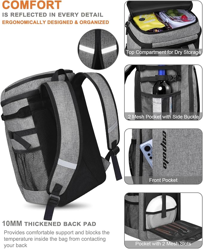 Capolo 36/45 Cans Cooler Backpack Insulated Waterproof for Women Men Lunch Backpack Coolers Leak Proof Soft Cooler Bags