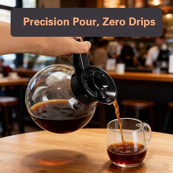 VONCI 1610W Commercial Coffee Maker, 12 Cup Drip Coffee Machine, 2 Glass Carafes and 2 Warmers, Stainless Steel Housing & Funnel, Industrial Coffee Maker for Offices, Hotels, Home