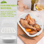 DOERDO Plastic Microwave Steamer for Vegetable, Kitchen Heating Steamer with Lid for Vegetables Seafood Cooking 10.4x8.1 Inch, White