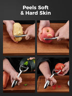 Premium 304 Stainless Steel Peeler Set – Ultra Sharp Y & I Peelers with Ergonomic Non-Slip Handle, Multifunctional Kitchen Fruit and Vegetable Peeler, Dishwasher Safe