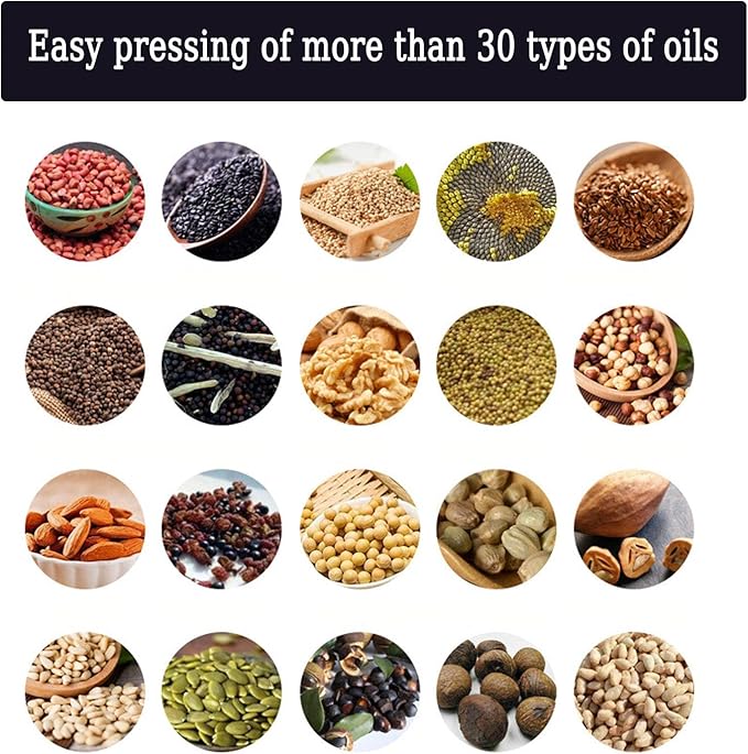 1500W Oil Press Machine with Double Oil Outlets, Automatic Commercial Oil Expeller Extractor Stainless Steel Oil Presser Pressing Mill Maker Machine for Commercial Domestic Use, 110V Silver