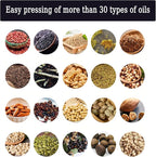 1500W Oil Press Machine with Double Oil Outlets, Automatic Commercial Oil Expeller Extractor Stainless Steel Oil Presser Pressing Mill Maker Machine for Commercial Domestic Use, 110V Silver