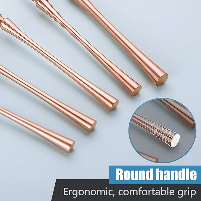 Lemeya 20-Piece Rose Gold Silverware Set for 4,Modern 18/10 Stainless Steel Flatware Set,Unique Rustic Cutlery Utensils Set,Spoon and Fork Set for Home, Restaurant,Mirror Polished,Dishwasher Safe