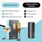 Banana Bros OTTO Electric Smart Spice Grinder - Automatic Herb Grinder with Smart Technology - USB Rechargeable - Portable Milling for Dry Herbs and Spices - Gold - Carrying Case Included