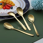Gold Demitasse Espresso Spoons, 5.5'' Mini Coffee Spoons, Set of 6, Stainless Steel, Dishwasher Safe