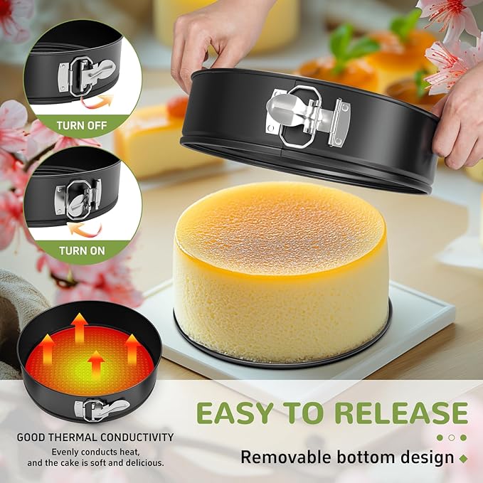 9 Inch Springform Pan with Removable Bottom, Non-stick Round Spring Form Cake Mold Cheesecake Pan For Baking