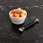 CatCora Melon Baller, Professional 18/8 Stainless Steel Dual Blades 10/15-Millimeter for Melon Balls and Garnishes, Ergonomic Soft-Grip Handle