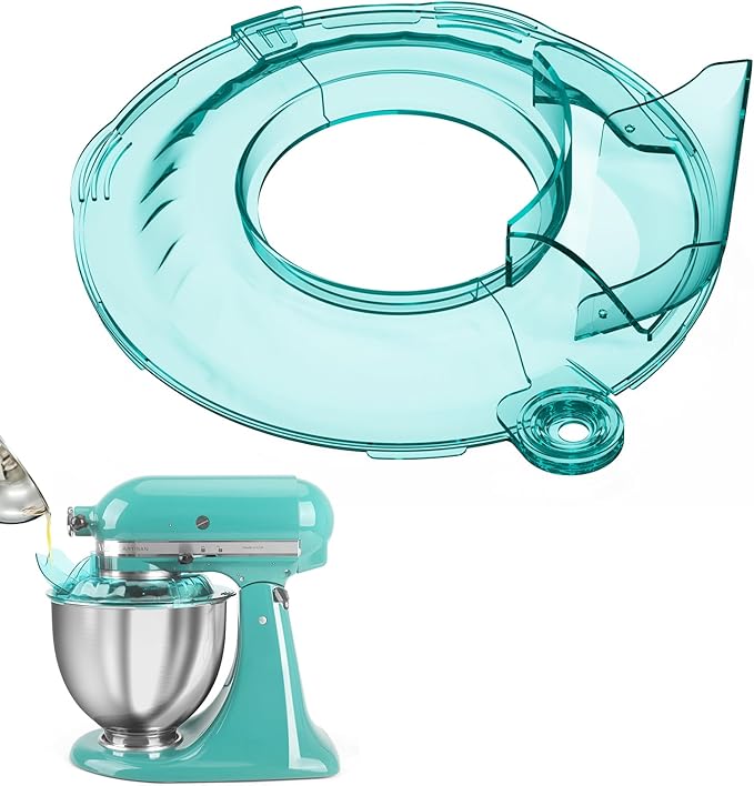 Pouring Shield for KitchenAid Tilt Head 4.5-5QT Stainless Steel (Only),Safety Pouring Shield,Splatter Guard for kitchenaid mixer bowl,Kitchen Aid Stand Mixers (Transparent Blue, for 4.5-5 QT)
