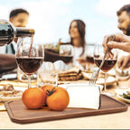 Large Acacia Wood Serving Platters - Wooden Charcuterie Boards, Decorative Platter for Fruit, Food, Cheese - Rectangle Plate Kitchen Counter Tray