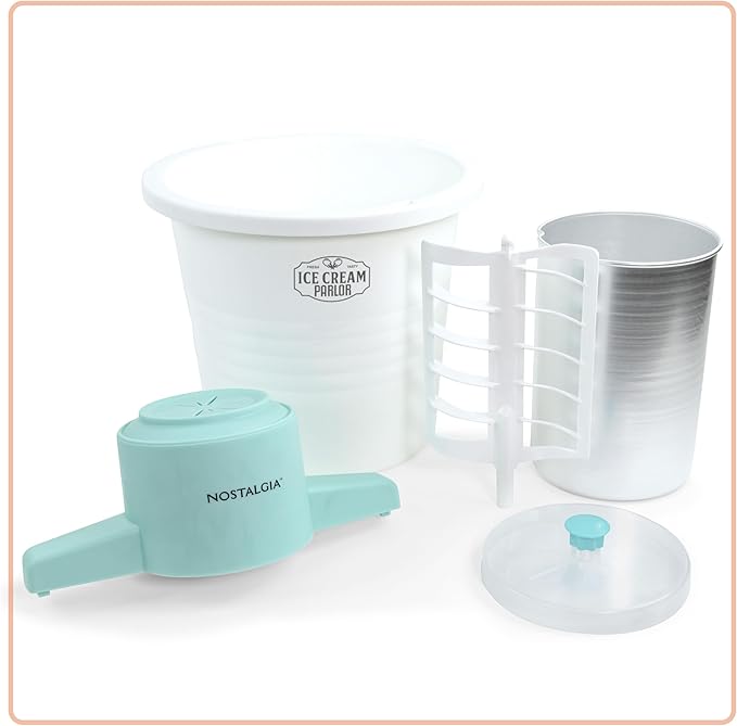 Nostalgia Electric Ice Cream Maker – Parlor Style, Old Fashioned Soft Serve Ice Cream Machine Makes Frozen Yogurt or Gelato in Minutes - Fun Kitchen Appliance – White - 4 Quart