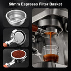 58mm Portafilter Basket Pressurized Filter Basket Stainless Steel Coffee Portafilter Basket Espresso Filter Basket (58mm-2)