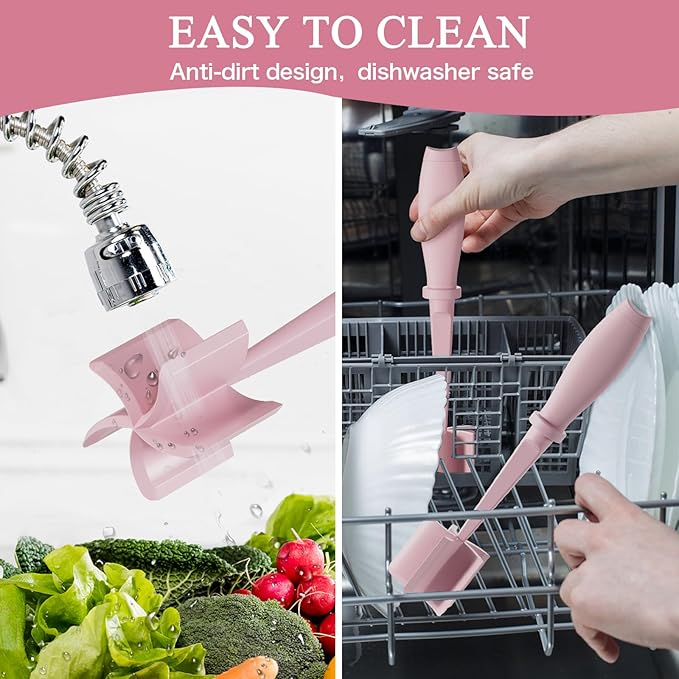 Meat Chopper, 5 Curve Blades Ground Beef Masher, Heat Resistant Meat Masher Tool for Hamburger Meat, Ground Beef, Turkey and More, Nylon Hamburger Chopper Utensil Non-scratch Utensils-Pink