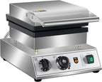 Commercial Waffle Maker, 1600W rectangle Waffle Iron, Non-Stick Belgian Waffle Baker Machine With Temp Range and Time Control, Teflon-Coated Baking Pan Stainless Steel Body