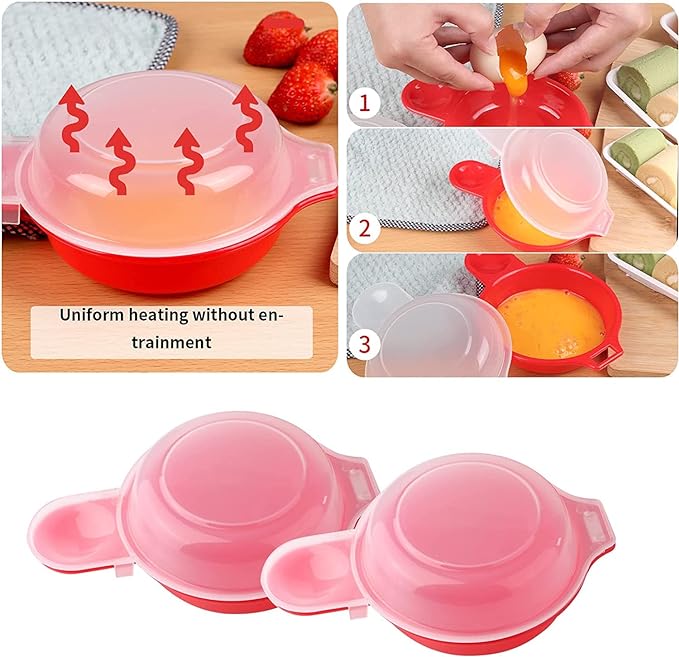2pcs-Microwave Egg Cooker,Microwave Egg Maker,1 Minute Fast Egg Hamburg Omelet Maker Kitchen Cooking Tool