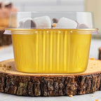 14 oz Mini Cake Pans with Lids, Square Muffin Pans, Multi-purpose Aluminum Baking Cups, Premium Dessert Cups, Creme Brulee Ramekins Oven Safe, 60 Pack