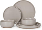HaWare Stoneware Dinnerware Sets, 6-Piece Plates and Bowls Set for 2, Dishes Set for Home Restaurant, Speckled Cream Coffee
