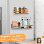 Uten Large Spice Rack for Refrigerator, 2 Pack Strong Magnetic Shelves, Moveable Fridge Organizer, Perfect Space Saver