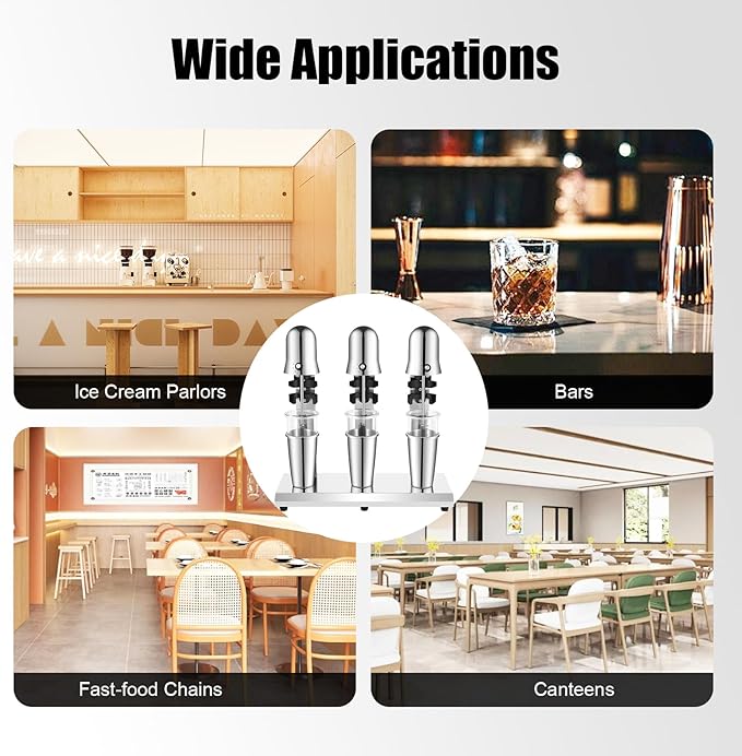 Milkshake Maker Three Head Electric Drink Mixer Commercial Milkshake Blender, 180W Stainless Steel Smoothie Mixer For Making Yogurt, Milk, Cocktails, Smoothies(Three Head,180W)