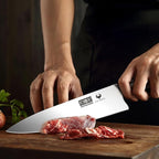 7-Piece Knife Set with Block - High-Carbon Stainless Steel Kitchen Knife, Ultra Sharp Professional Chef Knives with Sharpener