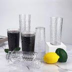 Yalin 24-Ounce Plastic Tumbler Acrylic Drinking Glasses, Reusable Plastic Cups, Stackable, BPA-Free, Shatter Proof, Dishwasher Safe, Set of 8 (Clear)