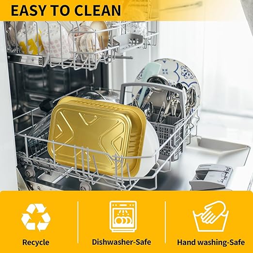 20 Pack 5 LB Aluminum Foil Pans, Heavy Duty, 11"8"2" Aluminum Food Containers with Lids for Baking, Meal Prep, Freezer, Heating and Takeout