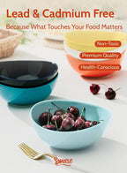 Sweese porcelain bowls 18 oz set of 6 - versatile for soup, cereal, fruit, rice - microwave dishwasher safe, oven proof vibrant mixed colors