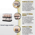 Egg Cooker,2025 New Rapid Egg Cooker 6 Egg Capacity, Soft, Medium, Hard Boiled, Poacher, Stainless Steel Electric Eggs Cooker,Or Hard-Boiled Eggs, Rapid Cook Time, Auto Shut-Off & Boil-Dry Protection