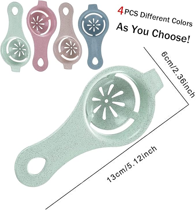 4PCS Egg White Separator Bamutu Egg Yolk White Separator Egg Separator Egg Whites Strainer Filter Divider Egg Separator Tool Kitchen Baking Gadget