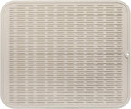 Silicone Dish Drying Mat for Multiple Usage,Easy clean,Eco-friendly,Heat-resistant Silicone Mat for Kitchen Counter or Sink,Refrigerator or Drawer Liner Tapioca 2XL 24 inches x 18 inches